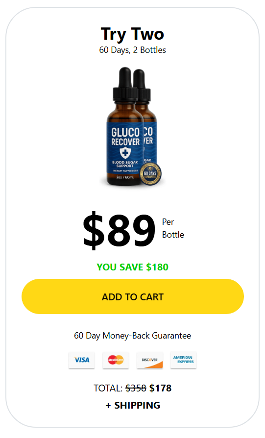 GlucoRecover 2 Bottle Pricing