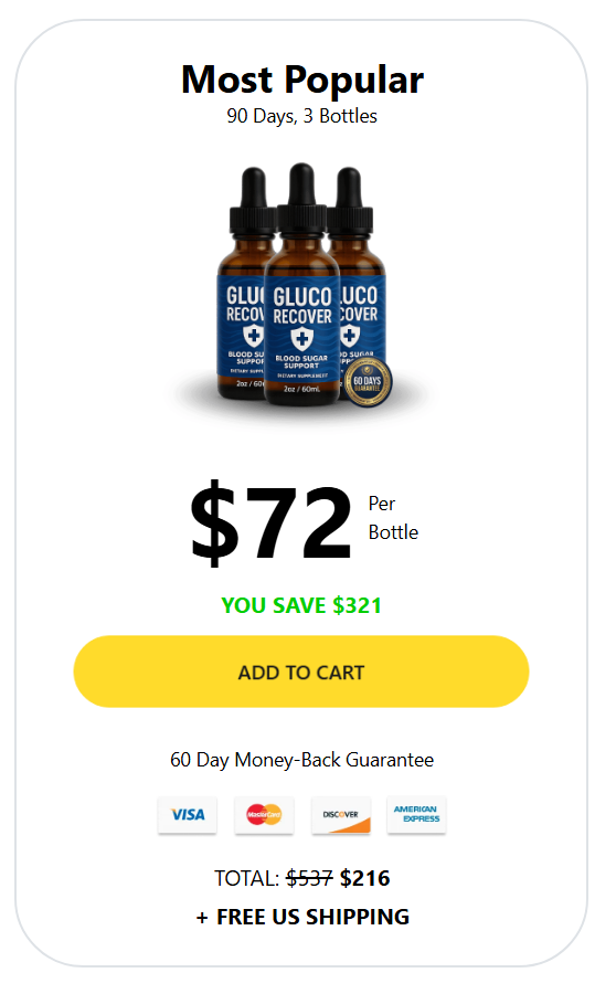 GlucoRecover 3 Bottle Pricing